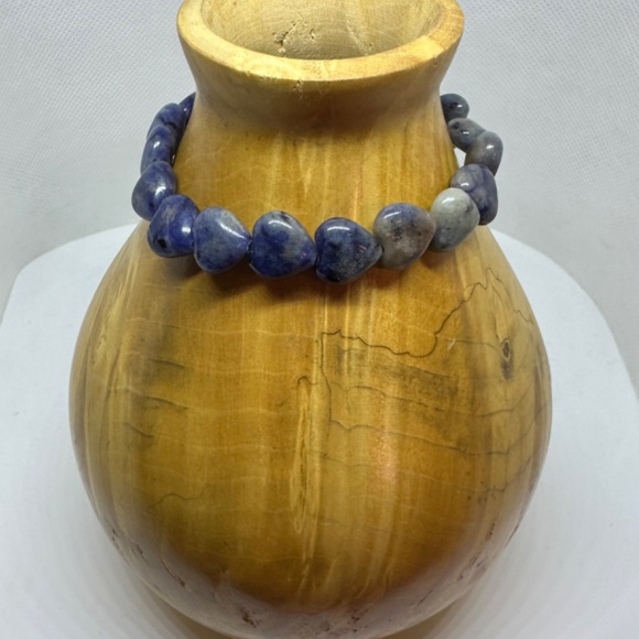 Sodalite heart bracelet - 8mm beads - HANDMADE - Picture 4 of 6